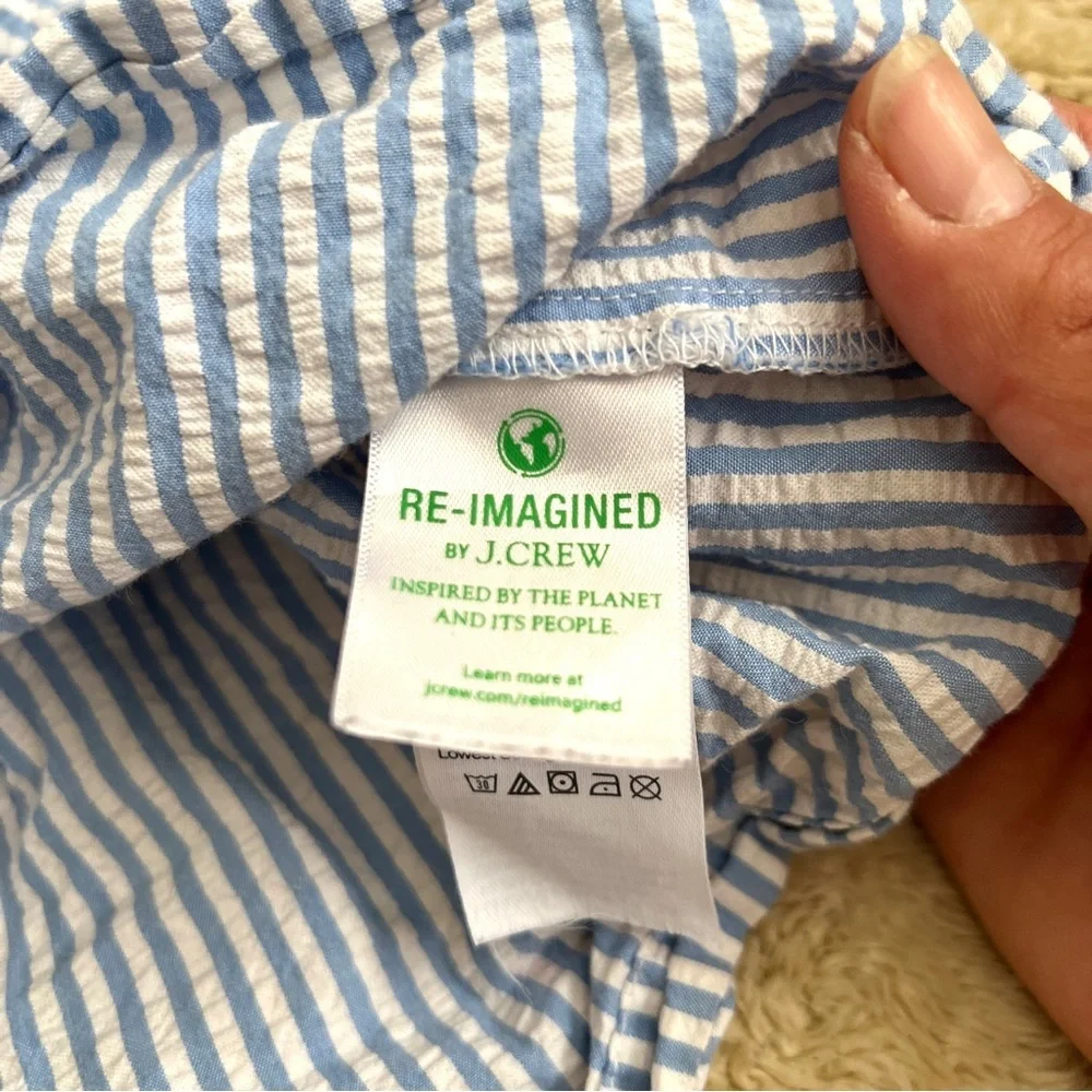CREWCUTS J.Crew Girls Blue & White Stripe Cotton Skirt Size 6-7